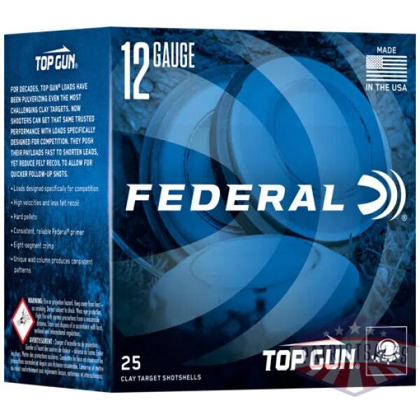 FEDERAL TOP GUN 12GA 1OZ #8 - 1250FPS 250RD CASE LOT