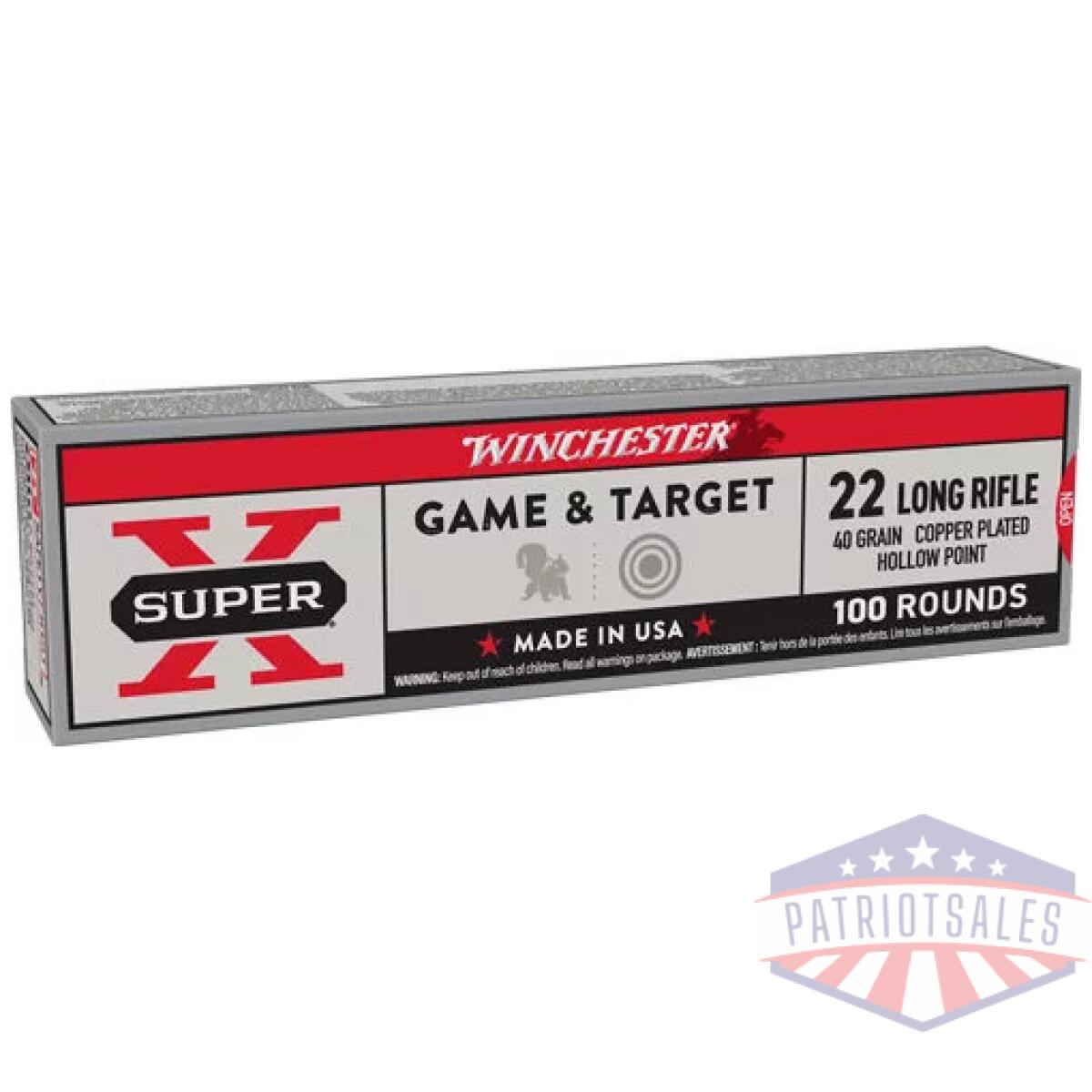 Ax22lrpp1_1 - winchester super-x 22lr 40gr - ppp-hp 1280fps 100rd 20bx/cs - ax22lrpp1 1