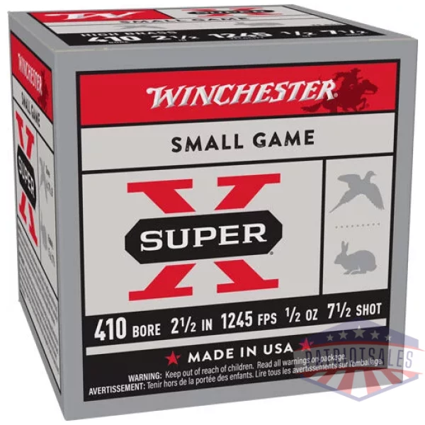 WINCHESTER SUPER-X 410 2.5" - 1/2OZ #7.5 25RD 10BX/CS