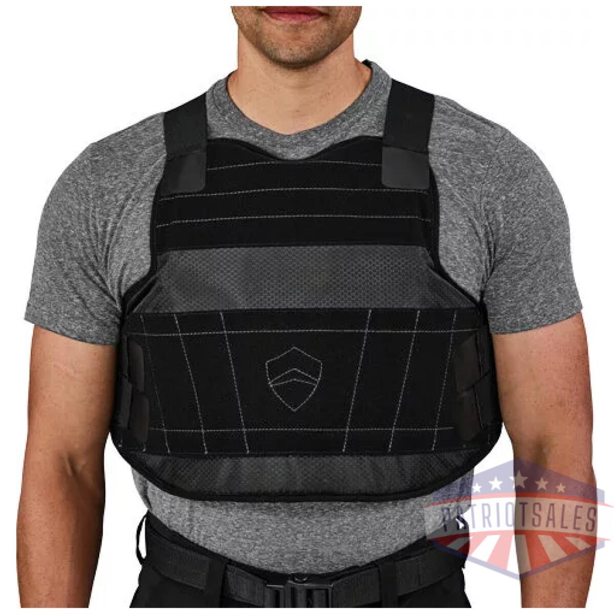Bs52005b2xl_front - bulletsafe concealable blltprf - vest xx-lrg black w/cls armor - bs52005b2xl front