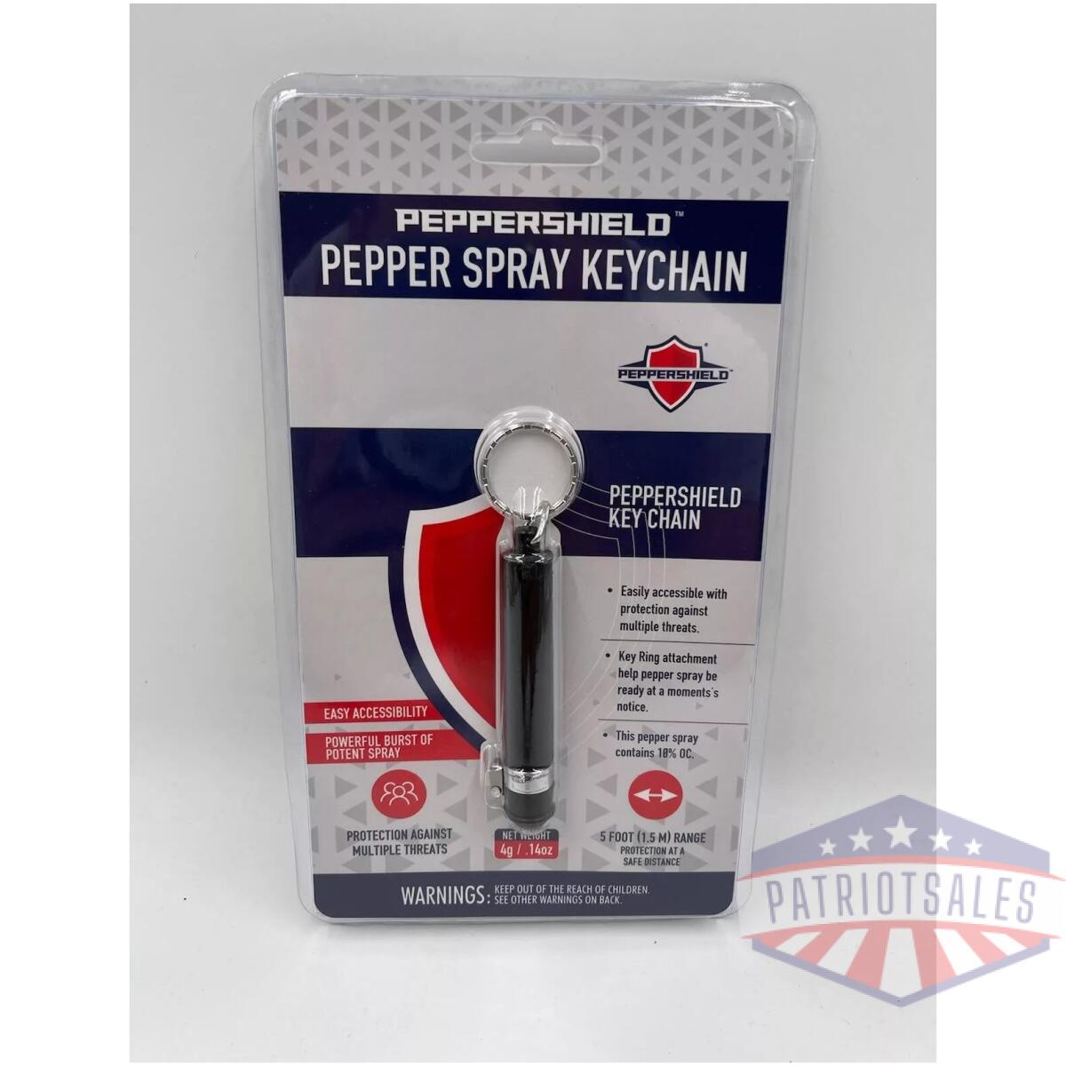Cc-ps-keychain-b - peppershield keychain guard 1/2oz - black - cc ps keychain b