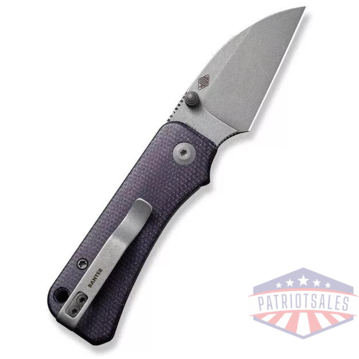 Civ-c19068sc-2 - civivi baby banter wharncliffe thumb stud knife micarta handle (2. 32"" nitro-v blade) c19068sc-2 - civ c19068sc 2