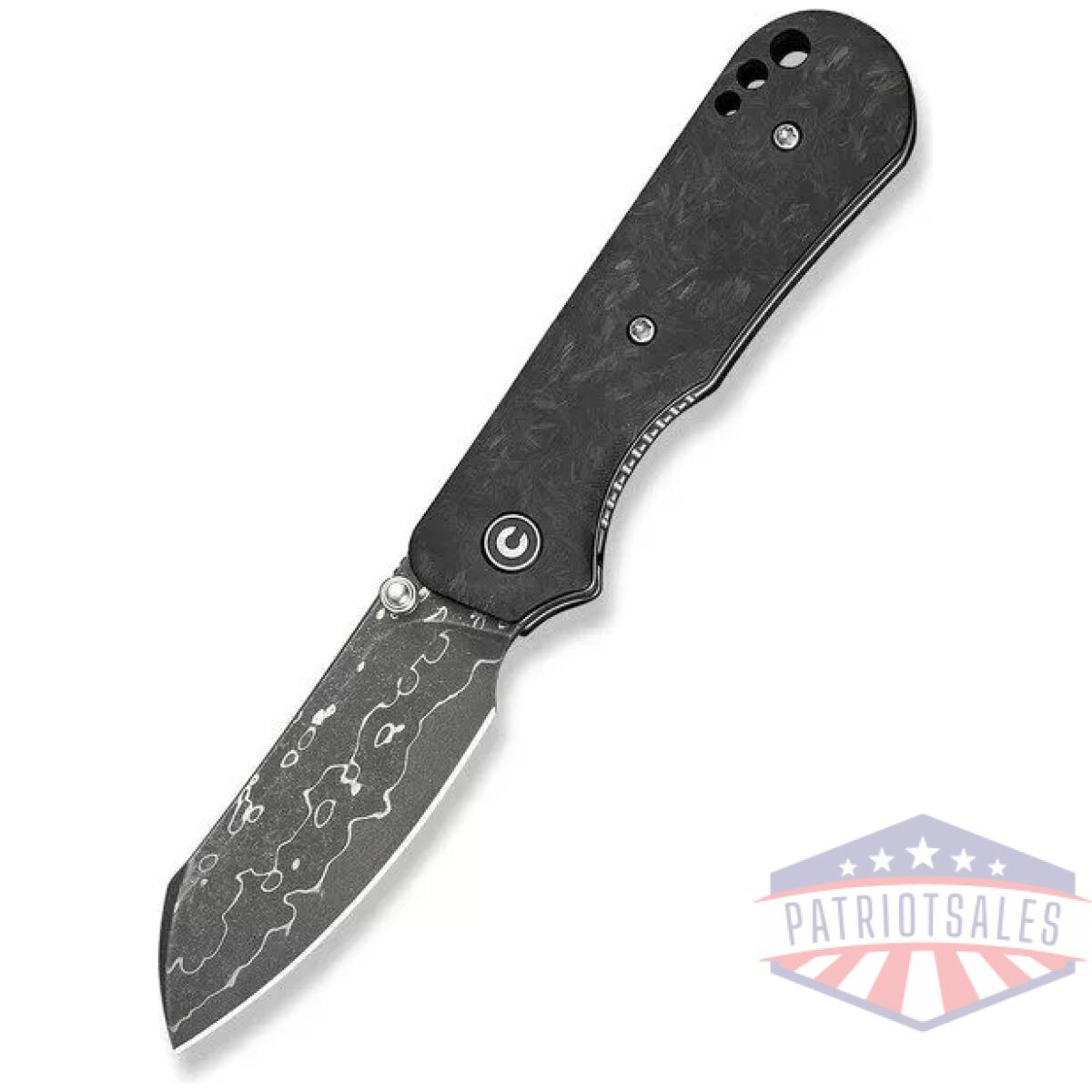 Civ-c24055-ds1 - civivi crabby thumb stud knife shredded carbon fiber handle - civ c24055 ds1