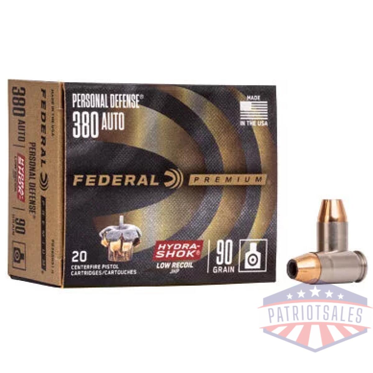 Fe380hs1pdh_1 - fed pd hydra-shk 380acp 90gr 20/200 - fe380hs1pdh 1