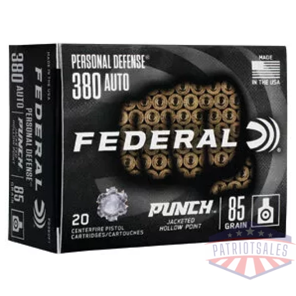 FED PD PUNCH 380AUTO 85GR JHP 20/200