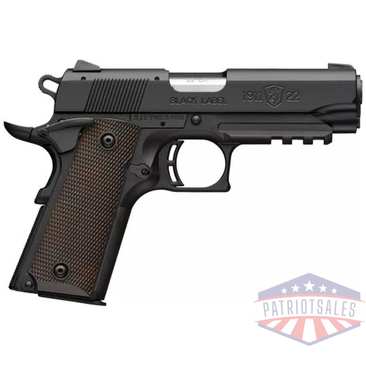 G051066490. Webp - browning 1911-22 22lr compact - 3. 58" matte black/brown grips - g051066490