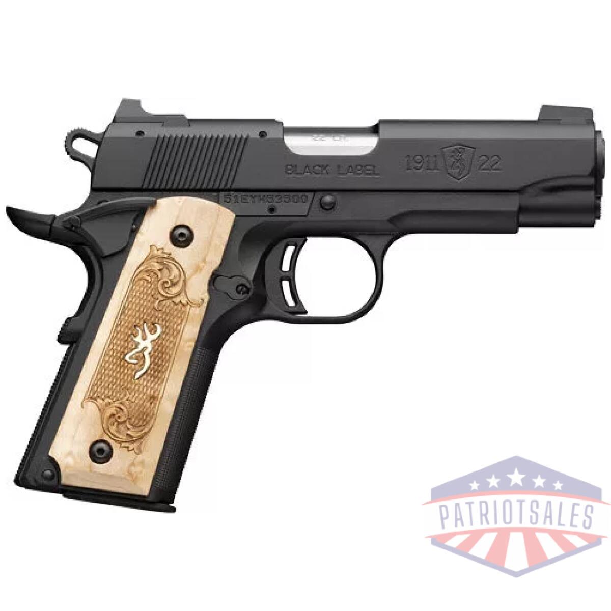 G051068490. Webp - browning 1911-22 22lr compact - medallion 3. 58" black/maple - g051068490