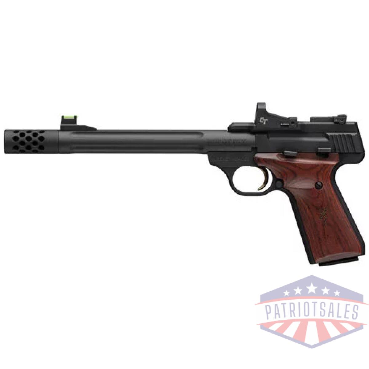 G051593490_left - browning buckmark hunter 22lr - 7. 6" blued/wood w/ct red dot - g051593490 left