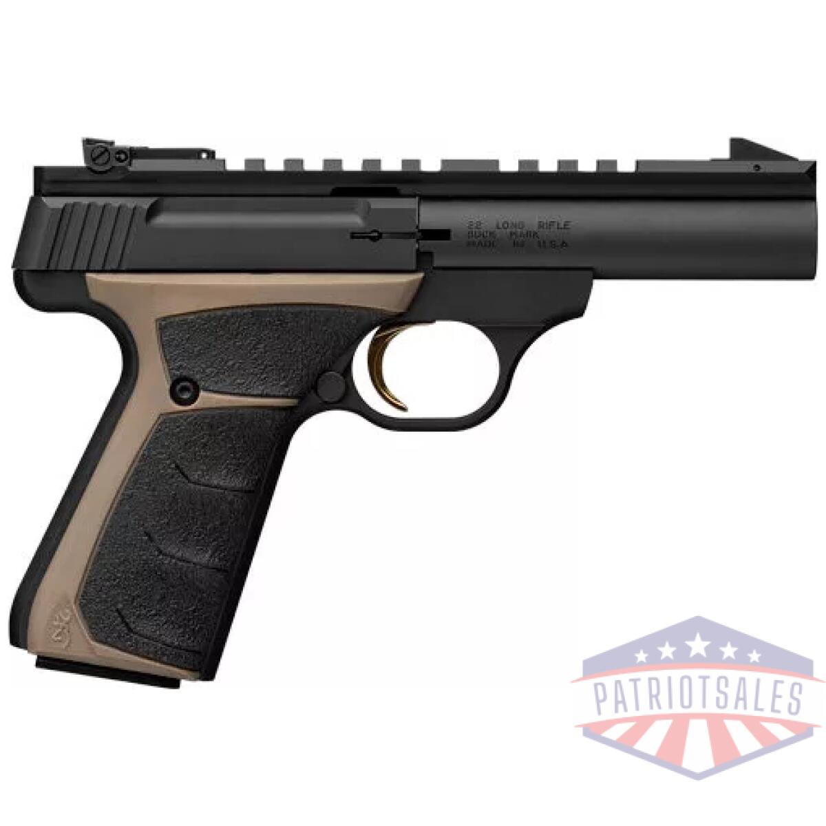 G051604490. Webp - browning buckmark field target - micro 4" bb black/fde inserts - g051604490