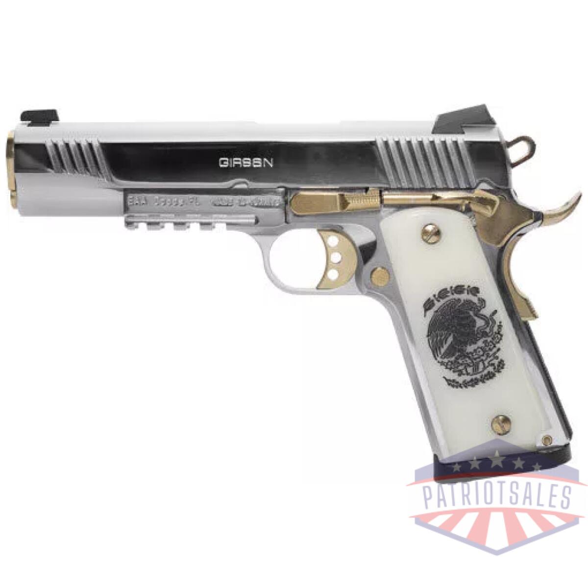 G391057_left - girsan mc1911s liberadore ii - 45acp chrome/gold engraved 8rd - g391057 left