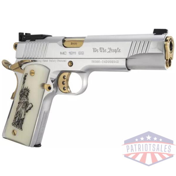 GIRSAN MC1911S WE THE PEOPLE - 9MM GOVT 5" CHROME/GOLD 9RD