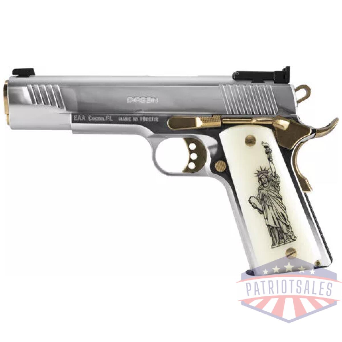 G391061_left - girsan mc1911s we the people - 9mm govt 5" chrome/gold 9rd - g391061 left