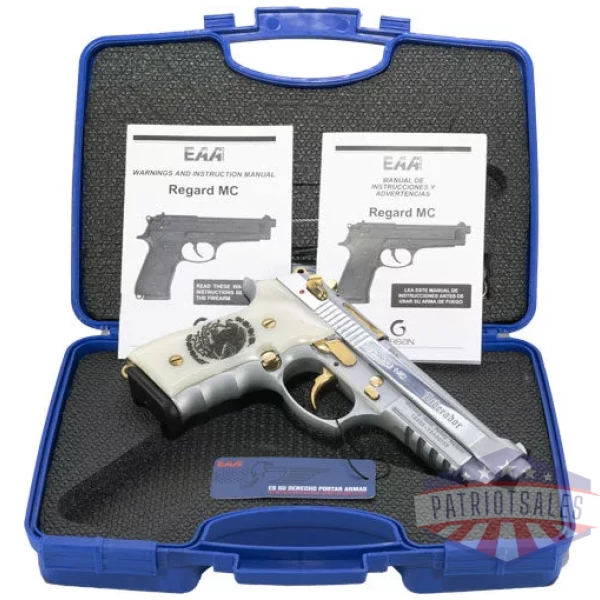 GIRSAN REGARD LIBERADORE II - 9MM GOLD/CHROME ENGR.18-SHOT