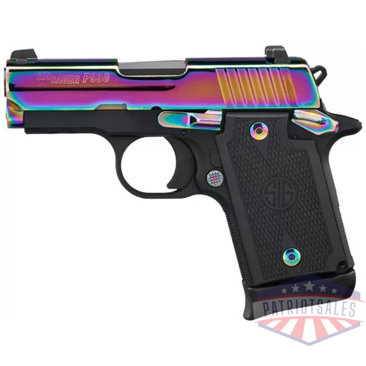 G9389rbt2ambi. Webp - sig p938 9mm 3" sao siglite - (1)7rd g10 titanium rainbow - g9389rbt2ambi