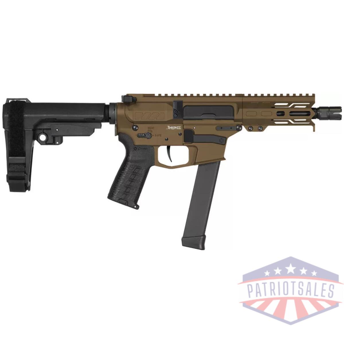 G99a890fmb - cmmg pistol banshee mkgs 9mm - 5" 33rd w/ rip brace bronze - g99a890fmb