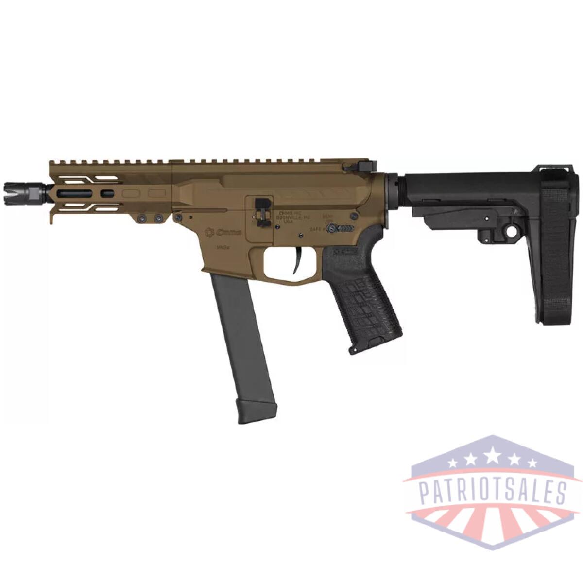 G99a890fmb_left - cmmg pistol banshee mkgs 9mm - 5" 33rd w/ rip brace bronze - g99a890fmb left