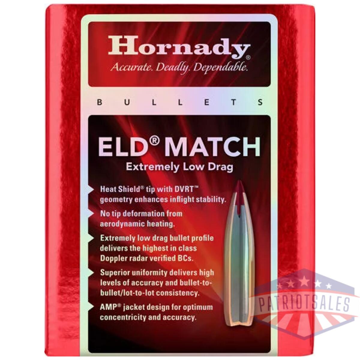 Hdy245301 - hornady bullets 6mm. 243 - 109gr eld-match 500ct 6bx/cs - hdy245301