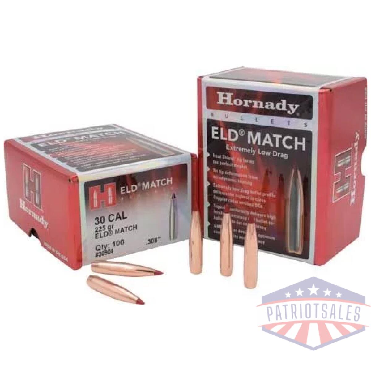 Hdy30904. Webp - hornady bullets 30cal. 308 - 225gr eld-match 100ct 15bx/cs - hdy30904