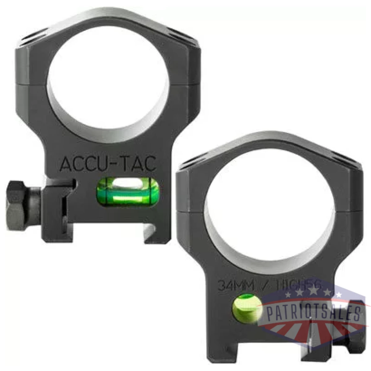 Hsr340 - accu-tac 34mm scope rings - steel flat black - hsr340