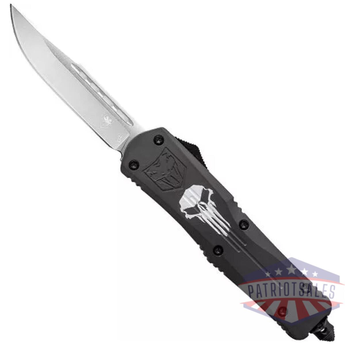 Lbpunfs3dns - cobratec large fs3 otf black - punisher 3. 5" d2 steel drp pnt - lbpunfs3dns
