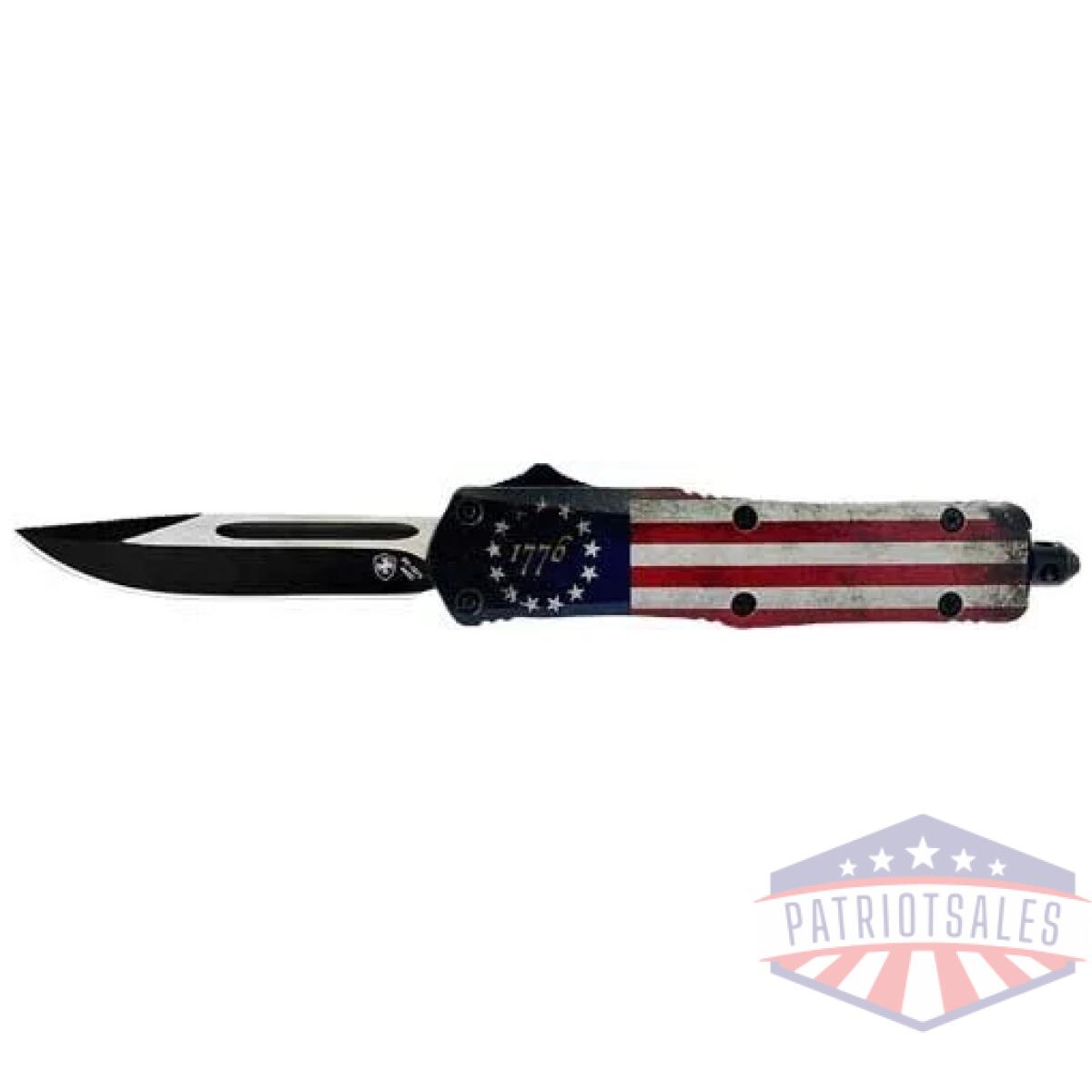 Lbrf331_1 - templar knife large otf betsy - ross flag 3. 5" black drop pnt - lbrf331 1
