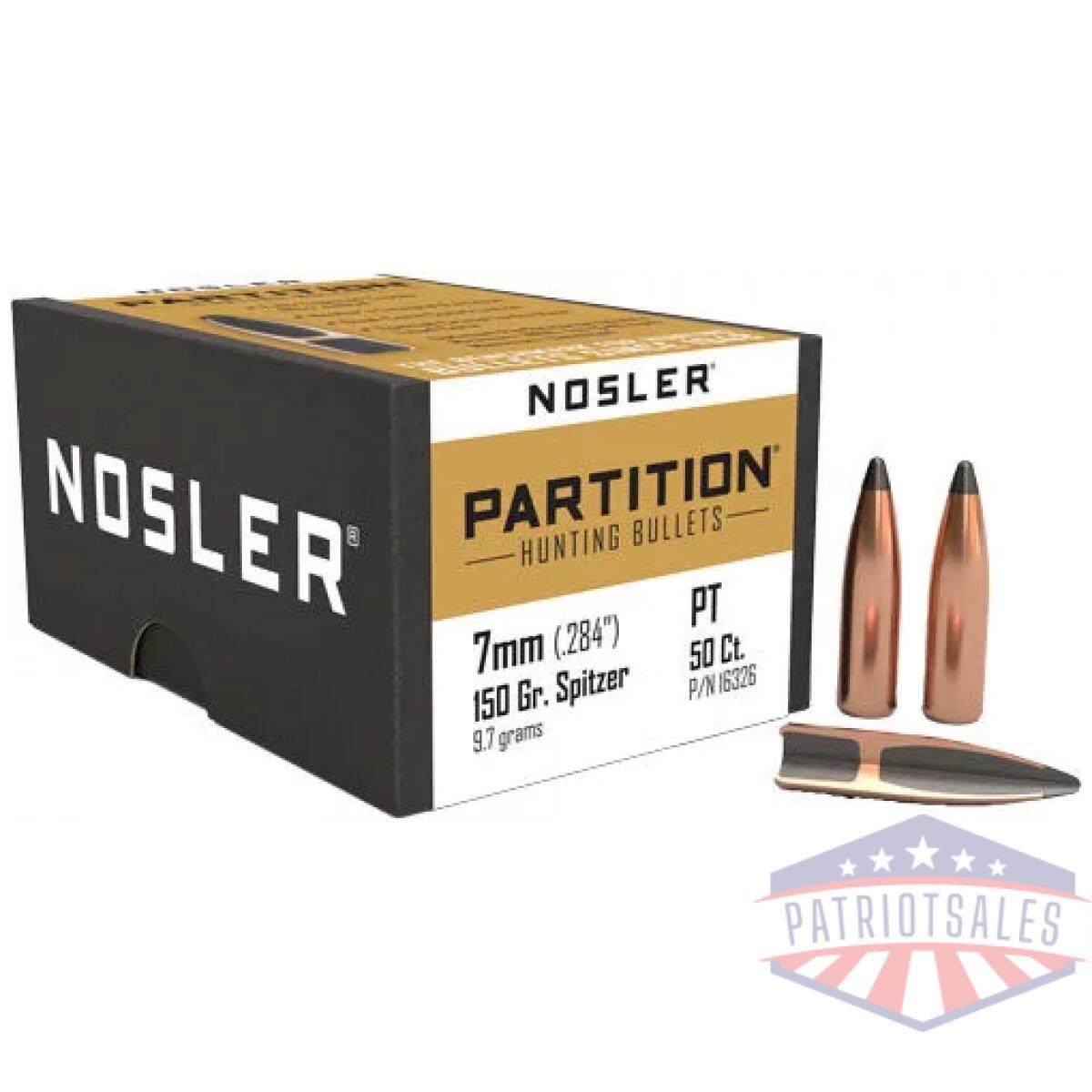 N16326_1. Webp - nosler bullets 7mm. 284 - 150gr partition 50ct - n16326 1