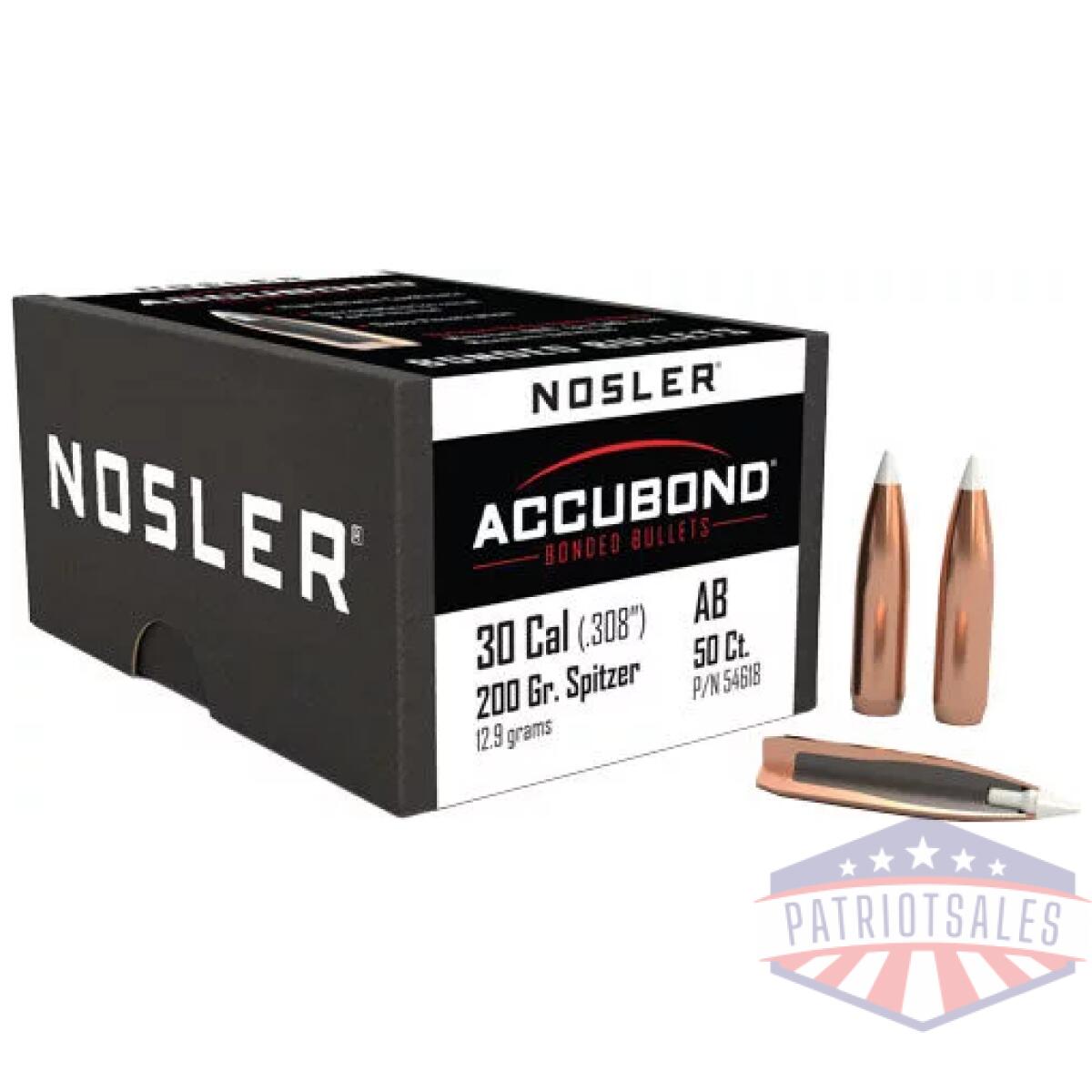 N54618_1. Webp - nosler bullets 30 cal. 308 - 200gr accubond 50ct - n54618 1