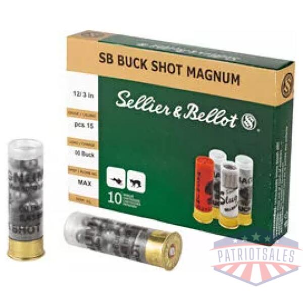 S&B 12GA 3" 00 15PEL 10/250