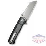 Draxor Flipper/Thumb Stud Folding Knife 3.70"" Satin 9Cr18MoV Sheepsfoot Plain Edge Blade, Gray/Black G10 Handle