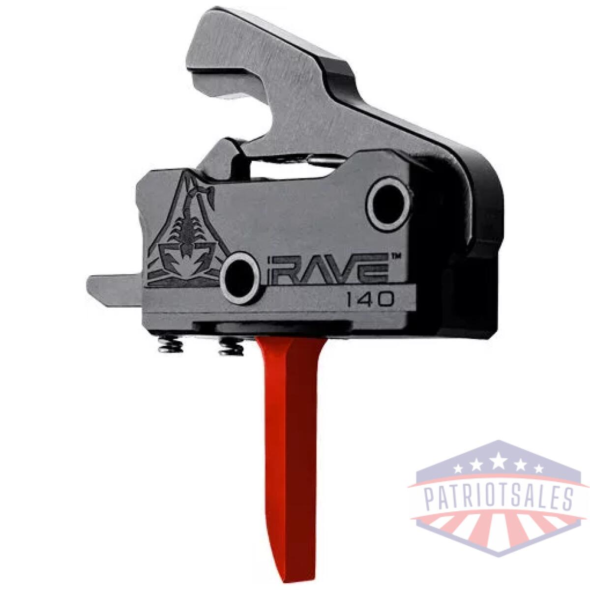 T017fred. Webp - rise trigger rave 140 flat sst - red 3. 5lb ar-15 w/ walk pins - t017fred