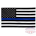 Thin Blue Line American Flag with Grommets
