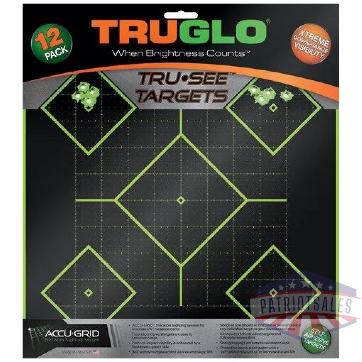 Tg14a12. Webp - truglo tru-see reactive target - 5 daimond 12-pack - tg14a12