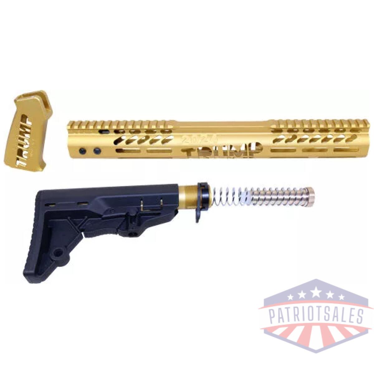 Trumpsetmilgold-1 - guntec ar15 trump series - furniture set anodized gold - trumpsetmilgold 1