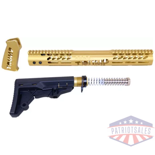 GUNTEC AR15 TRUMP SERIES - FURNITURE SET ANODIZED GOLD
