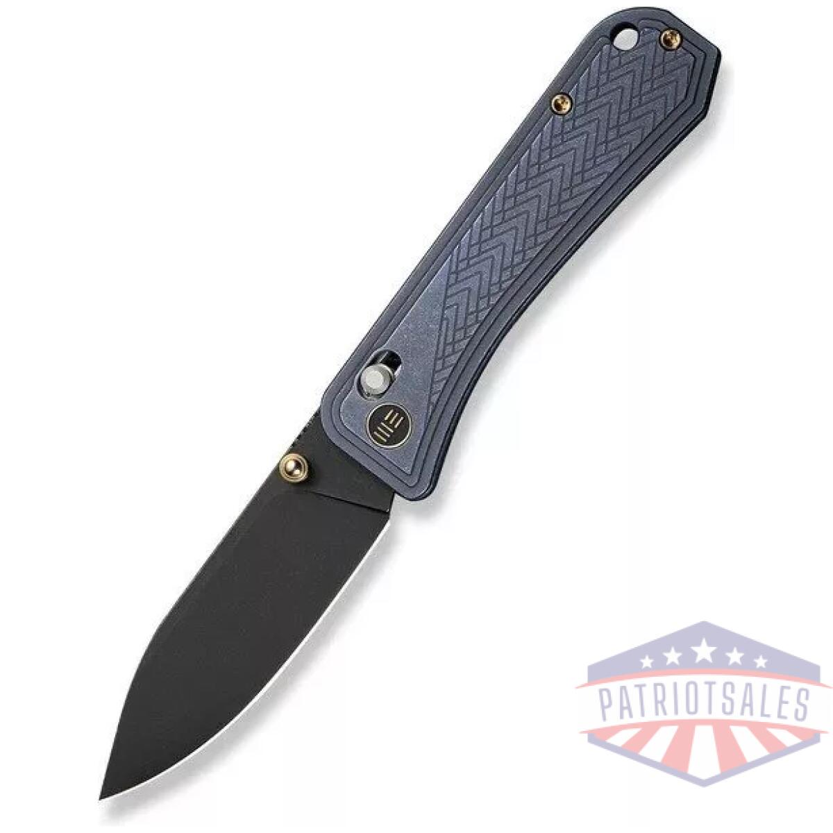 We-we24009-1 - weknife bougie banter thumb stud & crossbar lock knife upscale art deco styling on blue titanium handle (2. 91"" black stonewashed cpm s45vn blade) we24009-1 - we we24009 1