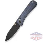 WEKNIFE Bougie Banter Thumb Stud & Crossbar Lock Knife Upscale Art Deco Styling On Blue Titanium Handle (2.91"" Black Stonewashed CPM S45VN Blade) WE24009-1