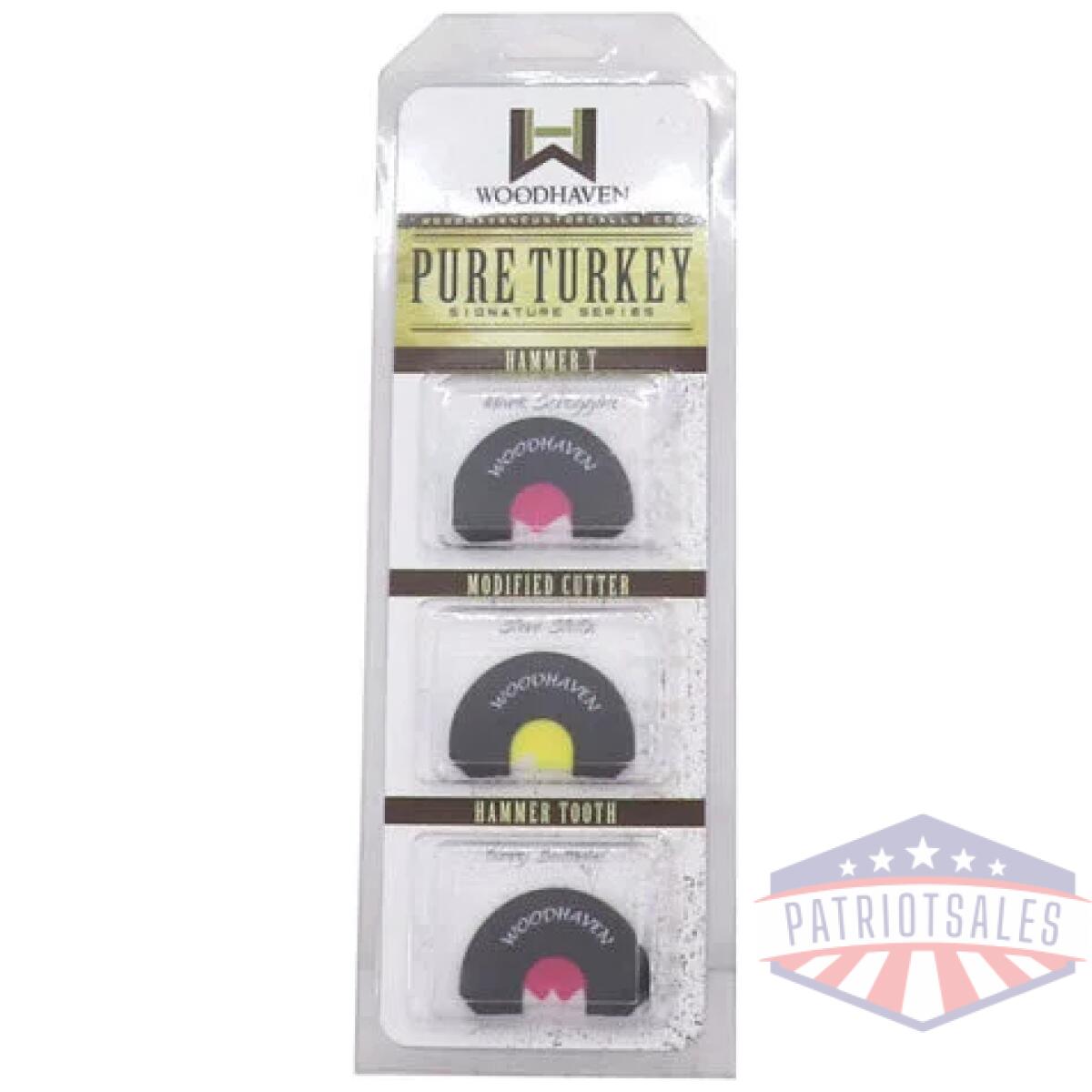 Wh510_pkg - woodhaven custom calls pure - turkey 3-pack mouth calls - wh510 pkg