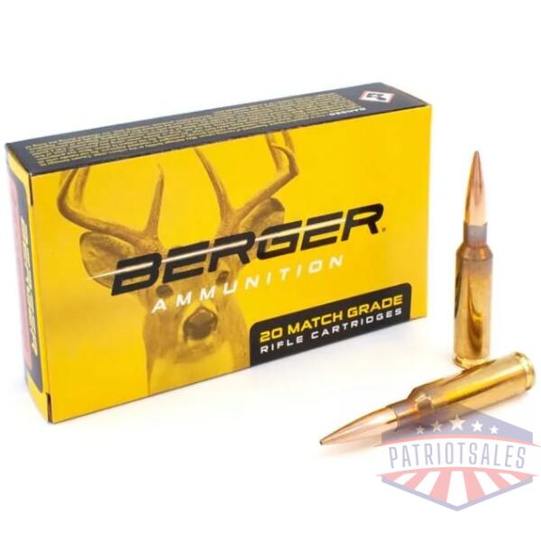 Berger Bullets Elite Hunter Rifle Ammunition 6.5mm Creedmoor 156gr EOL 2680 fps 20/ct