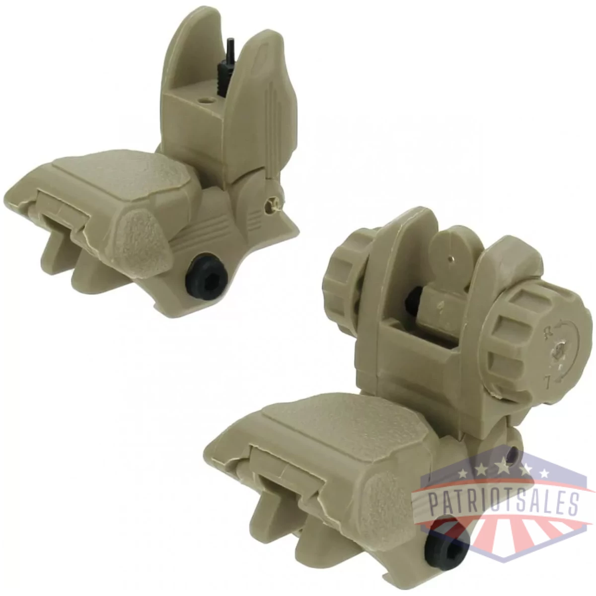 Tacfire ar-15 45 same plane/low profile pop up sights tan - image 1
