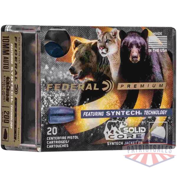 Federal Solid Core Handgun Ammunition 10mm Auto 200 gr TSJ 20/ct