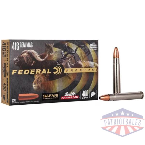 Federal Premium Cape-Shok Rifle Ammunition .416 Rem Mag 400 gr SAF 2350 fps - 20/ct