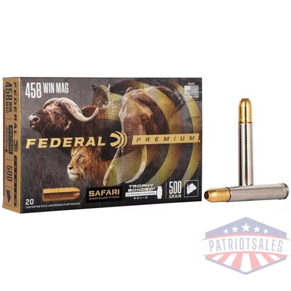 Federal Premium Cape-Shok Rifle Ammunition .458 Win Mag 500 gr TBSS 1950 fps - 20/ct