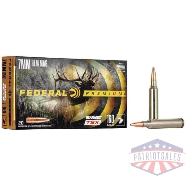 Federal Barnes TSX Rifle Ammunition 7mm Rem Mag 160gr 2940gr 20/ct