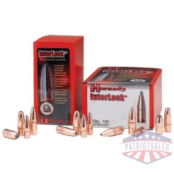 Hornady Interlock Rifle Bullets 6.5mm .264" 160 gr RN - 100/Box