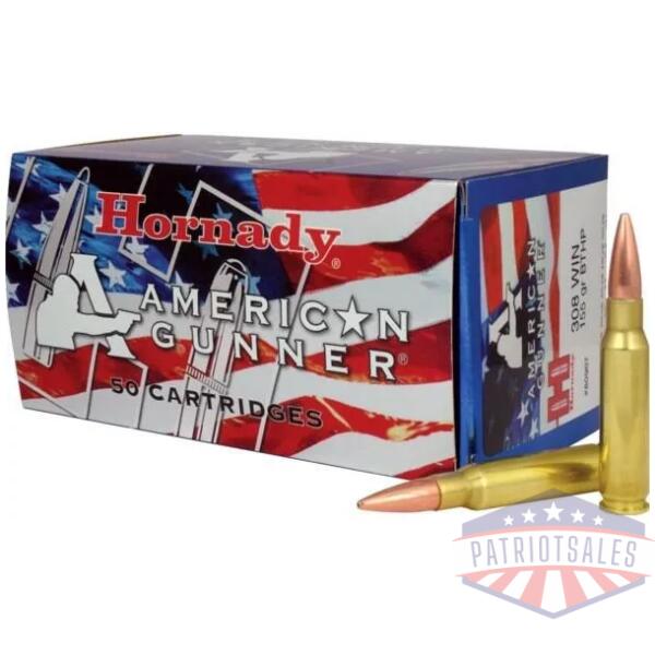 Hornady American Gunner Bulk Rifle Ammuntiton .308 Win 155 gr HP 50/ct