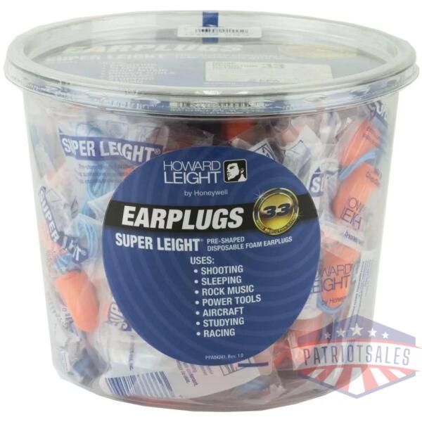 Howard Leight Super Leight Ear Plugs Pre-Shaped Foam Coral Ear Plugs 33dB 50/pr Corded Tub