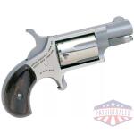 NAA 22LR Mini Revolver Handgun .22 LR 5rd Capacity 1.125" Barrel Silver with Wood Grip