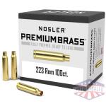 Nosler Unprimed Brass Rifle Cartridge Cases 100/ct .223 Rem