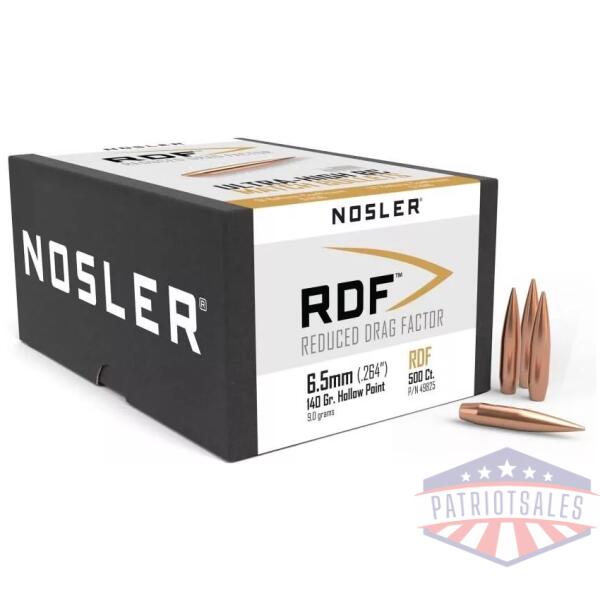 Nosler RDF Match Bullets 6.5mm .264" 140 gr HPBT 500/ct
