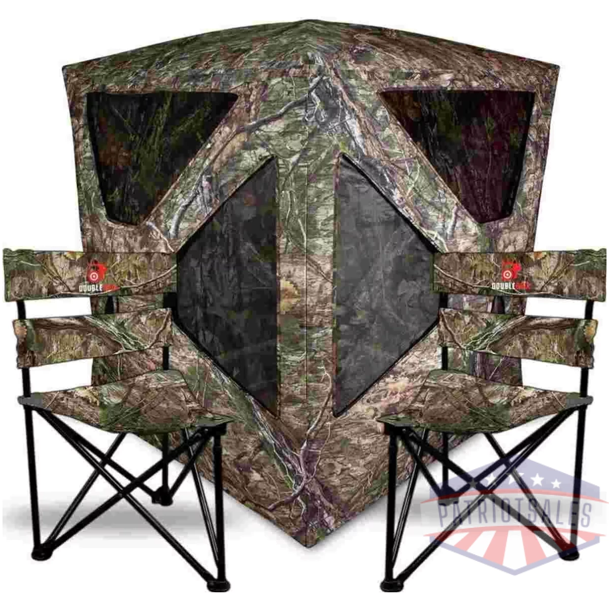 Primos double bull roughneck series ground blind w 2 tri stools sb - image 1